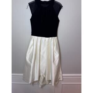 BETSY & ADAM Womens Black/Beige Evening Fit + Flare Dress sz 4 NWT